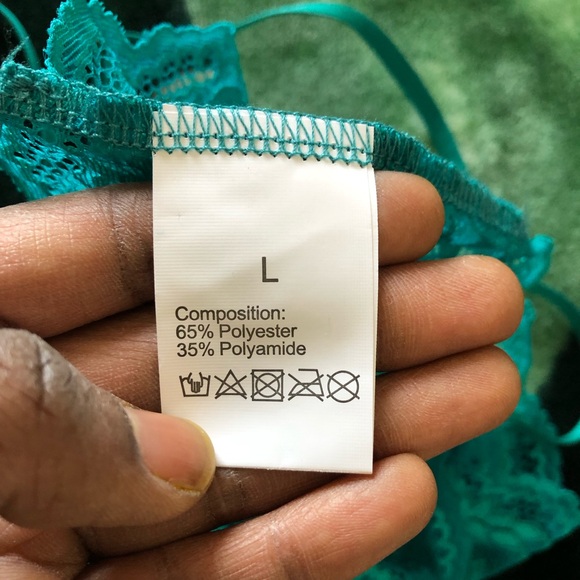 Sexy floral turquoise lingerie pajamas set - Picture 6 of 14